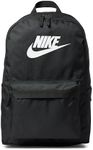 Nike Unisex-Adult Backpack, One Size, Black/Black/White, Medium, Heritage Backpack