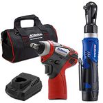 ACDelco ARW1209-K14 G12 Series 12V Li-ion Cordless 3/8” Ratchet Wrench & Impact Wrench Combo Tool Kit with Canvas Bag