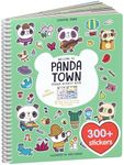 Cupkin Panda Sticker Book Activity for Kids, Toddler Airplane Travel Essentials, 300+ Stickers for Kids + 8 Scenes + Coloring Book Pages, Panda Bear Lover Kids Gift, Children's Crafts Ages 2-8