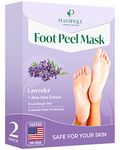 PLANTIFIQUE Foot Peel Mask - Peeling Foot Mask Dermatologically Tested - Repairs Heels & Removes Dry Dead Skin for Baby Soft Feet - Exfoliating Foot Peel Mask for Dry Cracked Feet (Lavender, 2 Pairs)