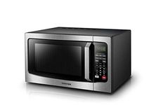 TOSHIBA EM131A5C-SS Countertop Microwave Oven, 1.2 Cu Ft with 12.4 inch Turntable, Smart Humidity Sensor with 12 Auto Menus, Mute Function & ECO Mode, Easy Clean Interior, Stainless Steel & 1100W