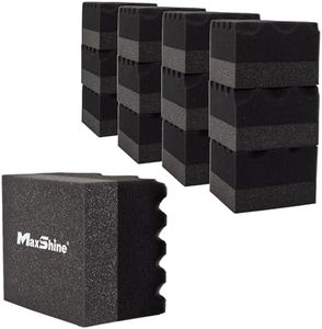 Maxshine Hydro-Tech Tire Foam Applicator Pad Waxing Sponge for Car Detailing, Black & Red (12 Pack)