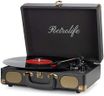 Vinyl Record Player 3-Speed Bluetooth Suitcase Portable Belt-Driven Record Player with Built-in Speakers RCA Line Out AUX in Headphone Jack Vintage Turntable