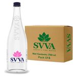 SVVA Earth's Finest Water Premium Subterranean Water | 750 ML Pack 8 (Glass), Alkaline pH 8+ | Balanced Mineral Essential Healthy Mineral Hydration | Premium Glass Bottle Refillable Bottle