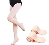 The Dance Bible Pack of 2 Ultra Soft Footed Unisex Stockings in Flesh Pink Color | Ballet Tights for Girls, Boys and Kids (Size-Small)