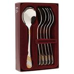 Fns Imperio 24 Karat Gold Plated Stainless Steel Soup Spoon, Set of 6 (6 Soup Spoon)