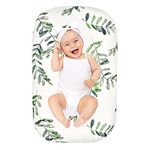 Baby Nest Cover Newborn Baby Lounger Sheets, Floral Slipcover Case Cover for Co Sleeping Snuggle Bed Infant Floor Seat Sleep Pod Cot Bed Cushion Mattress Protect Replacement Cover (Leaves)