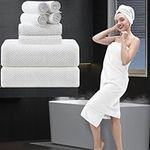 8 Piece Bathroom Towel Set White |2