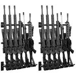 GOHIKINGl Metal Gun Rack Wall Mount Rifle Shotgun Hooks Hold 6 Pcs and Bow Mount Hangers with Soft Padding Heavy Duty Wall Gun Rack Display Stand