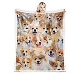 Juirnost Corgi Gifts for Corgi Lovers Corgi Blanket Cartoon Corgi Dog Throw Blankets Gift for Boys Girls Adults Corgi Lovers Cute Puppy Dog Blanket Corgi Decor 50"X60" Blankets for Bed Sofa Couch