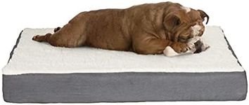 PETMAKER Orthopedic Dog Bed - 2-Layer Memory Foam Crate Mat with Machine Washable Sherpa Cover - Pet Bed