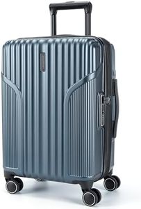 BAGSMART Expandable Carry On Luggage 22x14x9 Airline Approved, Carry On Suitcase with Spinner Wheels, Hardside Polycarbonate Rolling Travel Luggage with TSA Lock 20-Inch Carry-On, Blue