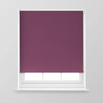 A.Unique Home Premium Trimmable Thermal Blackout Roller Window Blind in a Variety of Colours and Sizes Ideal for any Room - 2FT - Aubergine - 60cm (W) x 170cm (L) | 23.6" (W) x 66.9" (L)