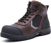 MWORK 6" Work Boots For Men Leather ASTM F2413-18 Composite Safety Toe EH Rated Arch Support Anti Fatigue