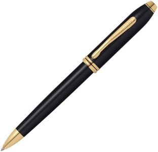 Cross Townsend Black Lacquer Ballpoint Pen with 23KT Gold-Plated Appointments (572TW) by Cross