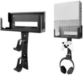 BracNova Wall Mount for Xbox One S -Steel Wall Mount Shelf Stand with Detachable Controller Holder and Headphone Hook（NOT for Xbox Series S）