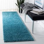 Safavieh AUG900K-28 August Shag Collection AUG900K Turquoise (2'3" x 8') Runner