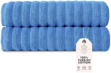 Classic Turkish Towels CTT Premium 2 Pack Bath Towels Set, Made with 100% Turkish Cotton, Spa & Hotel, Quick Drying Towels, Absorbent & Comfy | 27"x54" (Blue)