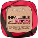 L'Oréal Paris Infallible 24H Fresh Wear Foundation in a Powder, Full-coverage, Longwear, Weightless Smooth Finish, Water-proof and Transfer-proof, 120 Vanilla