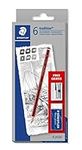 STAEDTLER 61 110 C6 Tradition Graphite Pencil for Drawing & Sketching - Assorted Degrees (6 Pencils + FREE Sharpener & Eraser)