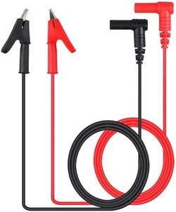 ALLmeter 1 Pair Banana Plug to Alligator Clip Test Lead Cable,100cm/3.28ft,15A Rated Current,1000V Max Voltage,Electronic Test Lead for Multimeter Electrical Testing