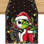 Linen Nightmare Before Christmas Table Runner Jack Skellington Jack Christmas Decorations and Supplies for Home Kitchen Dining Room Table