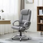 Naomi Home Halle Executive Office Chair High Back Desk Chair with Armrests Lumbar Support, Adjustable Height/Tilt, 360-Degree Swivel Leather Computer Chair for Women and Men Premium Furniture – Grey