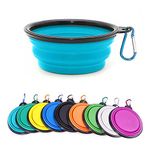 Collapsible Dog Bowl,Collapsible Dog Water Bowls for Cats Dogs, Portable Pet Feeding Watering Dish,Portable Dog Water Food Bowl with Carabiner (Medium(650ML), light blue)