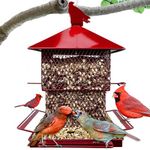 Meleave Bird Feeders for Outdoors, 6.5 lbs Large Capacity Metal Mesh Wild Bird Feeder for Cardinal Finch Chickadee and Wild Birds