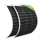 ECO-WORTHY 260W 12V (2 pcs 130W) Flexible Monocrystalline Solar Panel Waterproof Photovoltaic Module for RV Boat Caravans Roof Cabin and Non-Flat Surfaces