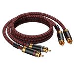 Primeda Audiophiles RCA Cable, 2.5ft/0.75m 2RCA male to 2RCA male Stereo Audio Cable Cord (Hi-Fi Sound) for Home Theater, Subwoofer, HDTV, Amplifiers, Hi-Fi Systems, Car Audio, Speakers