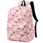 Kouxunt Polar Bear School Backpack for Girls Womens, School Bags Collge Bookbags Laptop Backpacks for Kids Teens Adults (Pink)