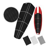 BPS 12-pc EVA Sheet Traction Pad with 3M Adhesives - for Paddleboard, Longboard, and Surfboard (Charcoal Black)