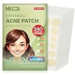 Acne Absorbing Covers - Hydrocolloid Acne Care Bandages (240 Count) Three Universal Patch Sizes, Acne Blemish Treatment for Face & Skin Spot Pore Patch that Conceals, Reduce Pimples and Blackheads