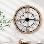 Artiss 60Cm Wall Clock Large Modern Roman Numerals Wooden Art Clocks Home Decor