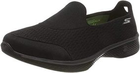 Skechers Women's Go Walk 4 - Pursuit Slip On Trainers, Black Black Textile Trim Bbk, 6 UK