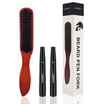 MUFUN Beard Pencil Filler for Men, Beard Filling Pen Kit, Sweat Proof Long Lasting Natural Finish, Mustache Repair Shape Filling Gap, Beard Brush for Men Boar Bristle & 2PCS Filler Pencil