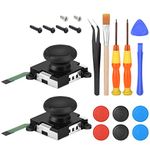 2 Pack 3D Joystick Replacement for Nintendo Switch joycon,Analog Thumb Stick Joy Con Controller Repair Kit, Thumb Joystick Left and Right with Full Repair Tool Set.