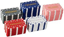 Brybelly Denominated Rectangular Poker Plaques in Aluminum Case (Set of 60)