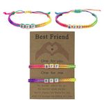 ALLY-MAGIC Friendship Bracelet, 2PCS Best Friends Bracelets Friendship Gifts for Women Girls Colorful BFF Braided Bracelet Long Distance Matching Bracelet for Friends Christmas Birthday Gift Y7QCSS