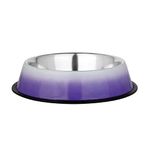 Furry Castle Printed Anti-Skid Stainless Steel Water and Food Feeding Bowl for Dogs, Puppies, Cats | Easy to Clean Pet Feeder for Dogs, (900ml, Medium, Purple)