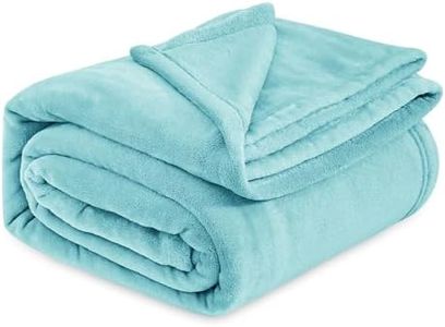 Bedsure Fleece Blanket King Size for Bed - Soft Cosy Fluffy Throw Blankets, Warm Large Throws for Audlts, River Blue, 270x230 cm