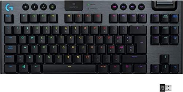 Logitech G 915 Lightspeed TKL Tenkeyless Keyboard Wireless, Mechanical Gaming Profile, GL-Tactile Switches, LIGHTSYNC RGB +40 Hours Battery Life, Italian QWERTY - Black