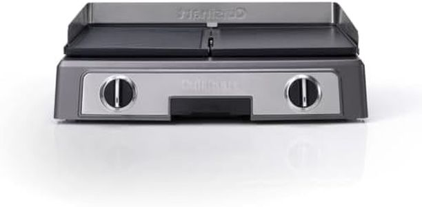 CUISINART PL50E Plancha BBQ Elite, Grill eléctrico, plancha de asar, 2 controles de temperatura independientes de 90° C - 260° C, placa antiadherente, 2200 W