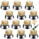 Geiserailie 12 Pcs Flower Frog Holder 0.92 Inch Mini Floral Round Flower Arranger Fixed Flower Pin Holder Tool Floral Arrangement Pin Holder Japanese Flower Holder Plant Fixation(Gold)