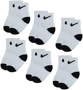 Nike Baby Boys' Ankle Socks (6 Pairs), White/Black, 6/12M