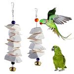 Cuttlefish Bone Parrot Chewing Toy Bird Parrot Grinding Birds Beak and Calcium Supplement Bird Cage Accessories Parakeet Toys (Set-A)