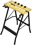 vidaXL Portable Folding Workbench-MDF Surface-Yellow and Black-80 kg Capacity-Precision Tools Included