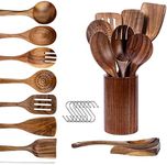 WOODme Teak 9pcs Wooden Spoons for 