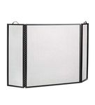 Plow & Hearth 3 Panel Flatguard Fireplace Screen, 50" W x 30" H, Black